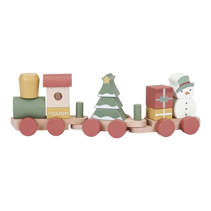 Little Dutch -  Stapeltrein Kerst, Houten speelgoed, Little Dutch, Keekabuu