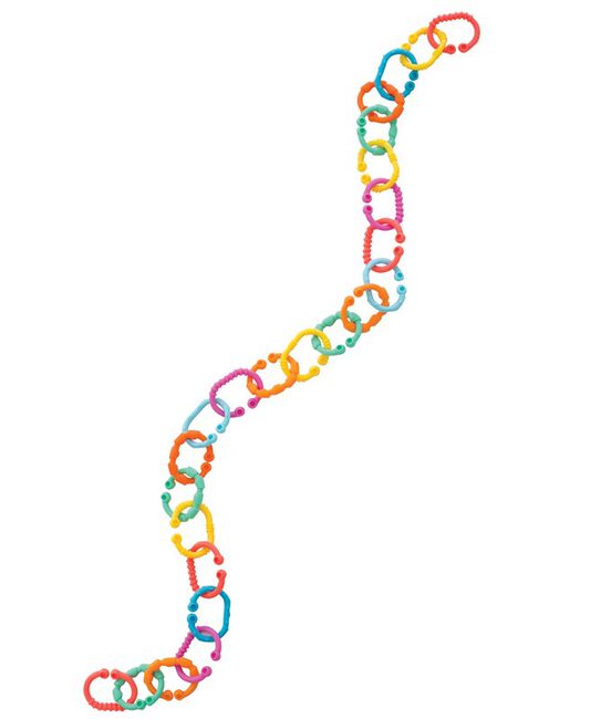 Playgro -  Gekleurde schakelringen loopy loops 24 stuks, Kinderwagen speelgoed, Playgro, Keekabuu