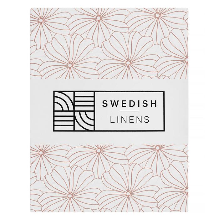 Swedish Linens - Jr. Bed Ledikant Hoeslaken Flowers (70x160cm), Hoeslakens, Swedish Linens, Keekabuu