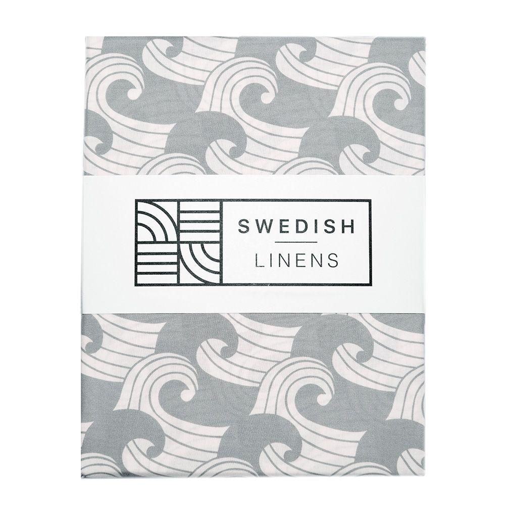 Swedish Linens - Jr. Bed Ledikant Hoeslaken Waves (70x140cm), Hoeslakens, Swedish Linens, Keekabuu