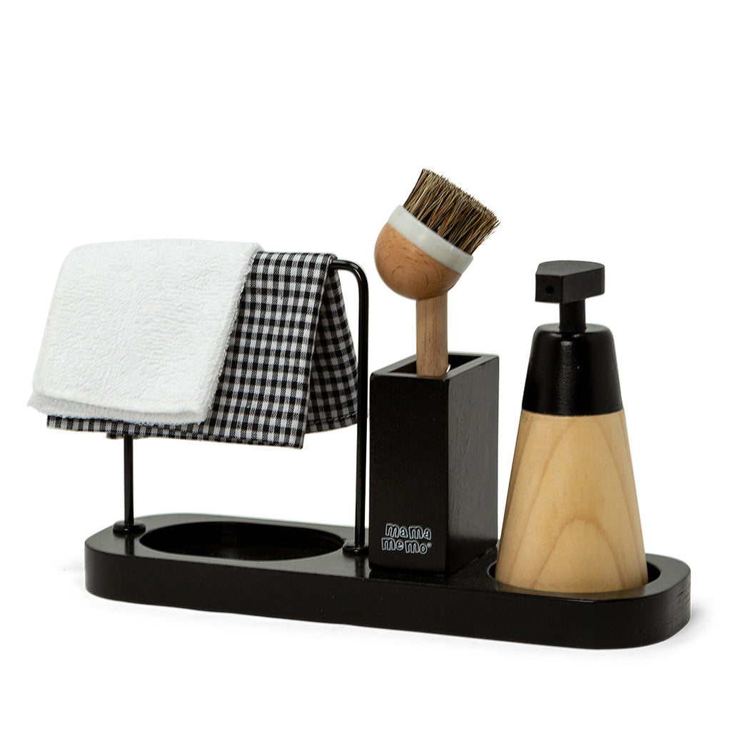 Mamamemo - Afwas Set Op Plankje, Houten speelgoed, Mamamemo, Keekabuu