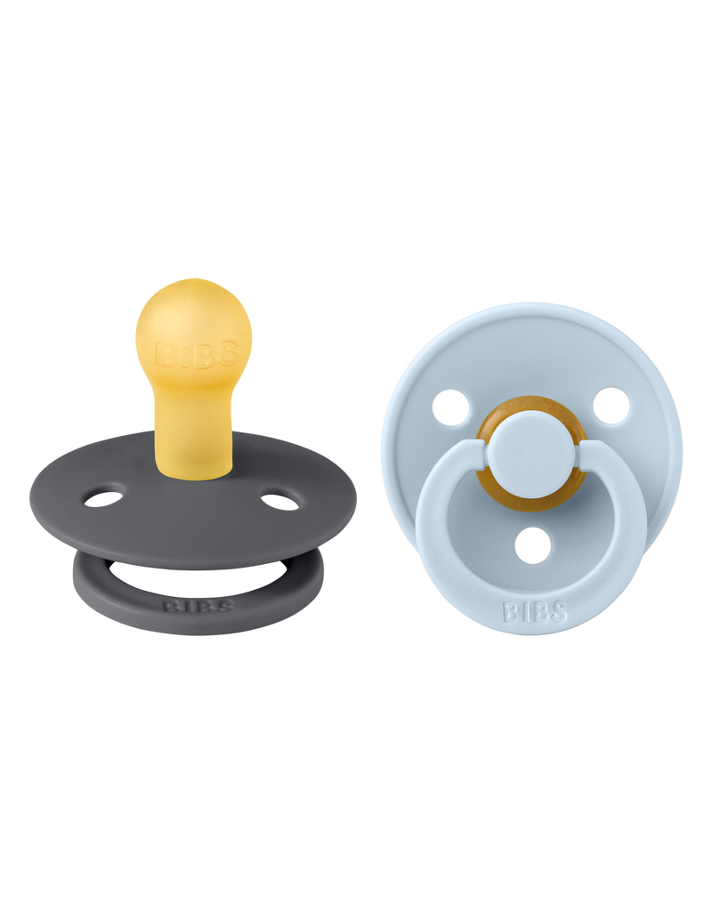 BIBS -  Fopspeen Blister 2 stuks T3 18-36M | Iron/Baby blue, Fopspenen, Bibs, Keekabuu