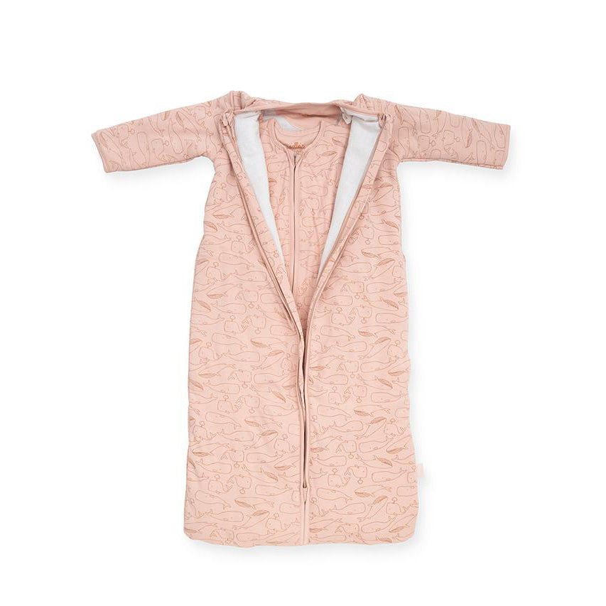 Jollein - Slaapzak 4 seizoenen - Whales pale pink, Slaapzakken, Jollein, Keekabuu